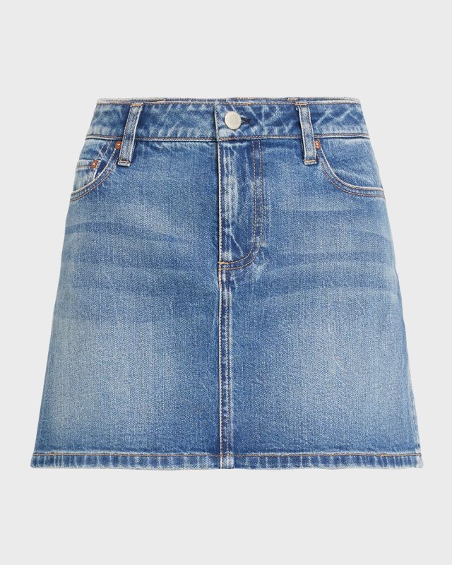 Joss Buckle Back Denim Mini Skirt