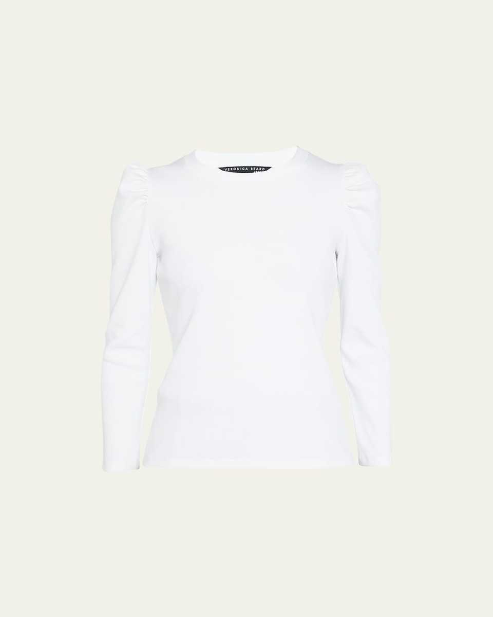 Britney Puff-Sleeve Cotton Top