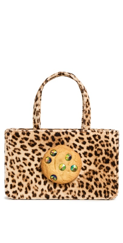 Puppets and Puppets Small Jeweled Cookie Bag Leopard