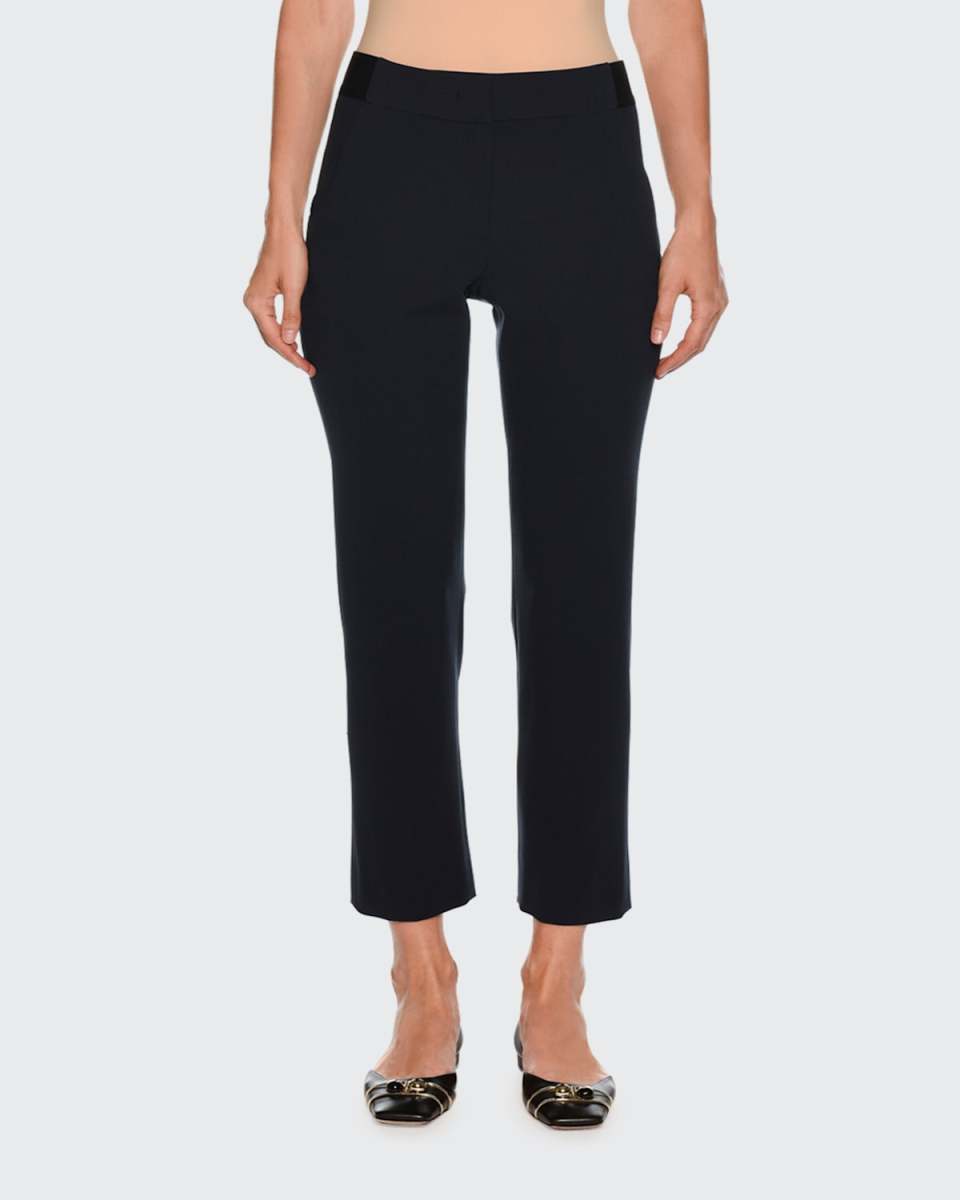 Straight-Leg Ankle Wool Pants