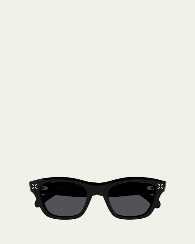 Embellished Rectangle Acetate Sunglasses