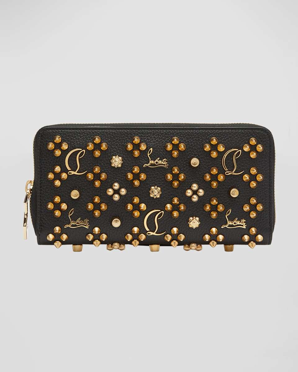 Panettone Wallet in Leather with Loubinthesky Seville Spikes
