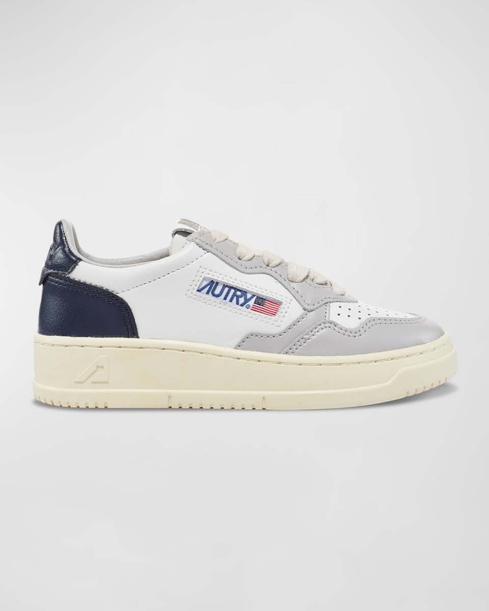 Kid's Medalist Low-Top Bicolor Leather Sneakers, Toddlers/Kids