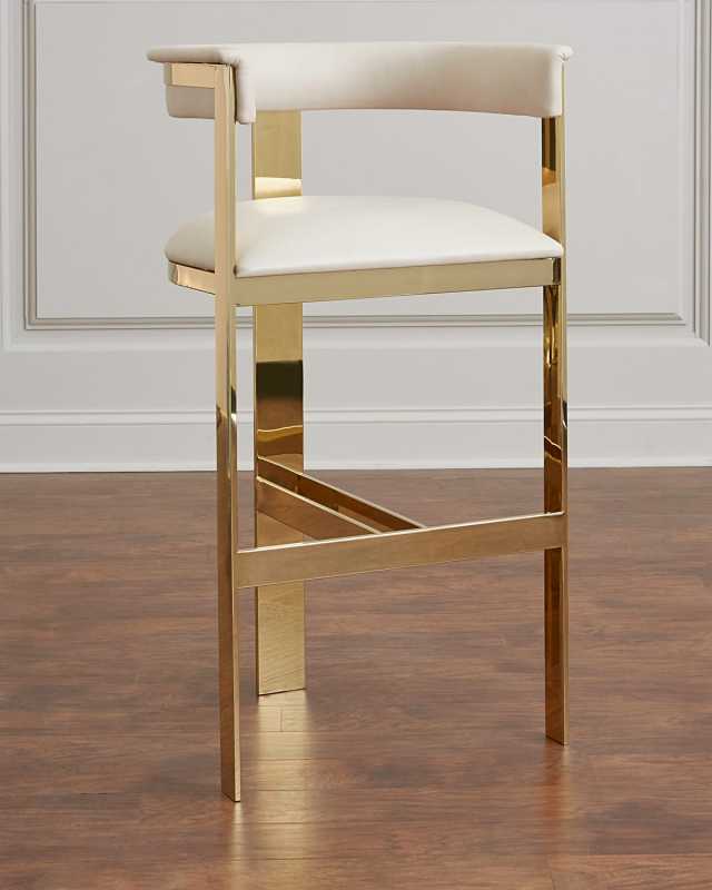 Darla Brass and Leather Counter Stool