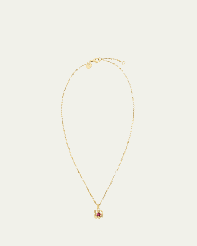 18K Gold Hebrew SHIN Initial Necklace