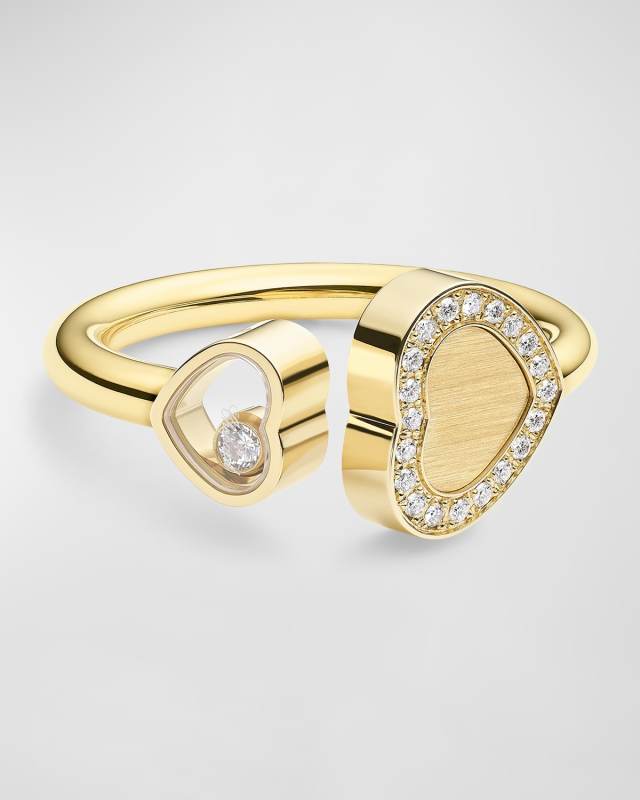 Happy Hearts 18K Yellow Gold Diamond Ring
