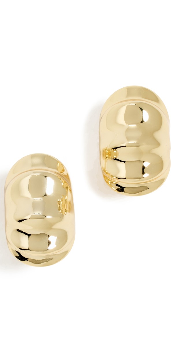 By Adina Eden Indented Stud Earrings Gold