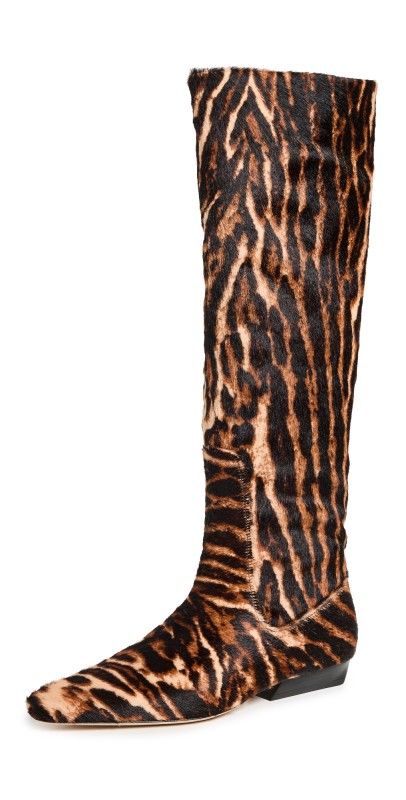 STAUD Wally Flat Boots Lady Leopard