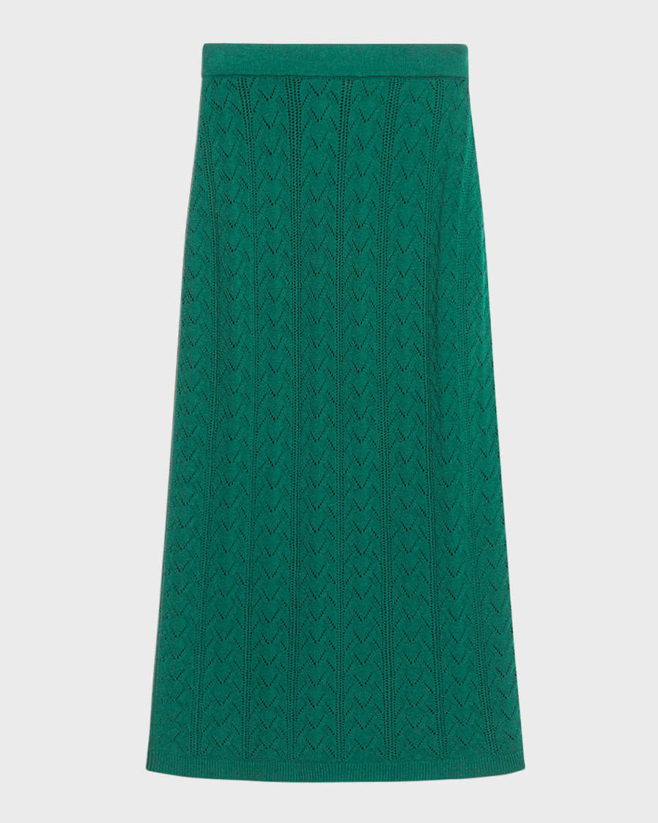 Firmina Pointelle-Knit Midi Skirt