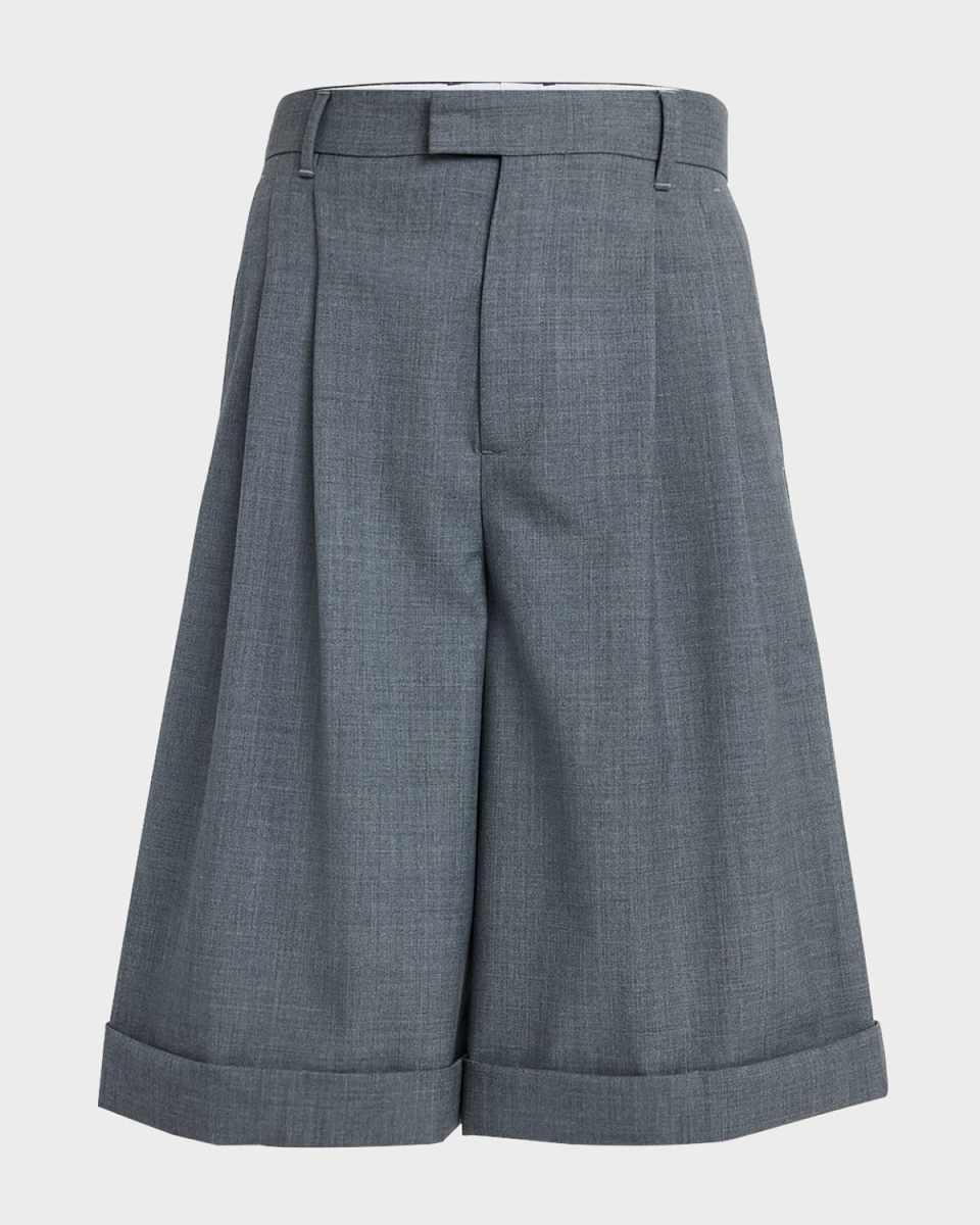 Romeo Pleated Wool Bermuda Trousers