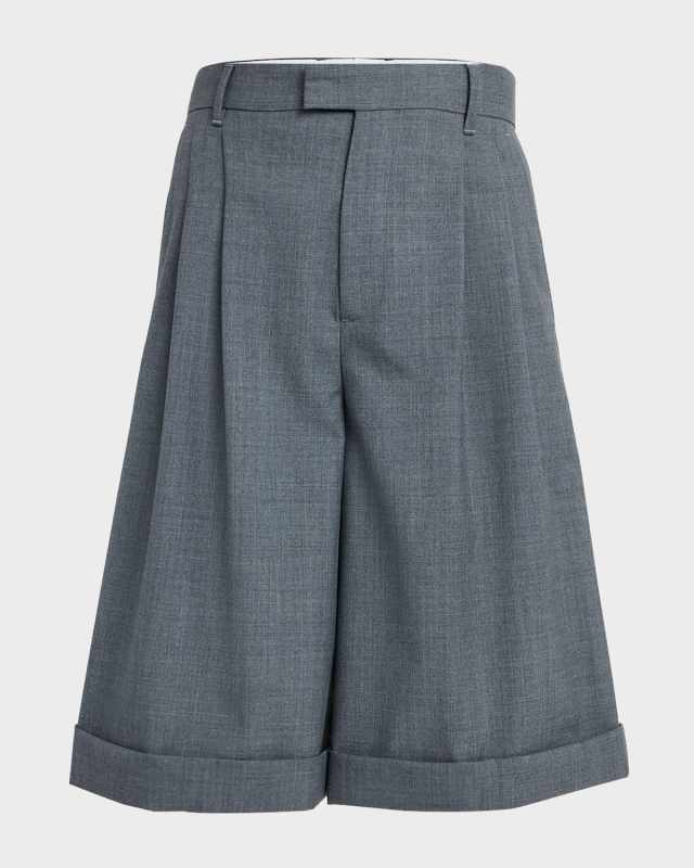 Romeo Pleated Wool Bermuda Trousers