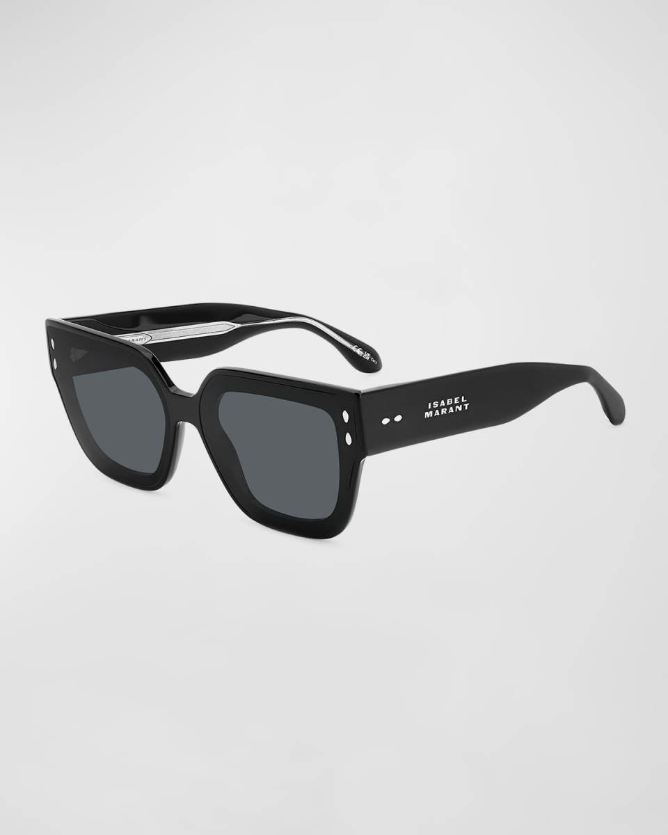 Logo Acetate Square Sunglasses