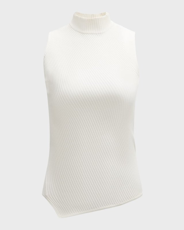 Asymmetric Ribbed Knit Top