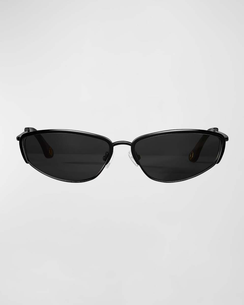 Venice Half-Rimmed Metal Butterfly Sunglasses