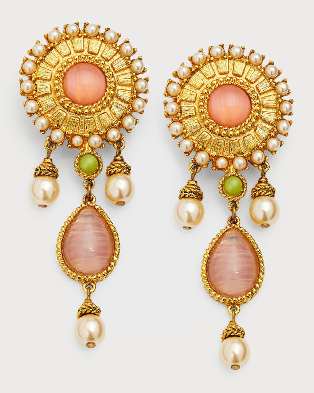 24k Gold Electroplated Romaness Pearly Earrings