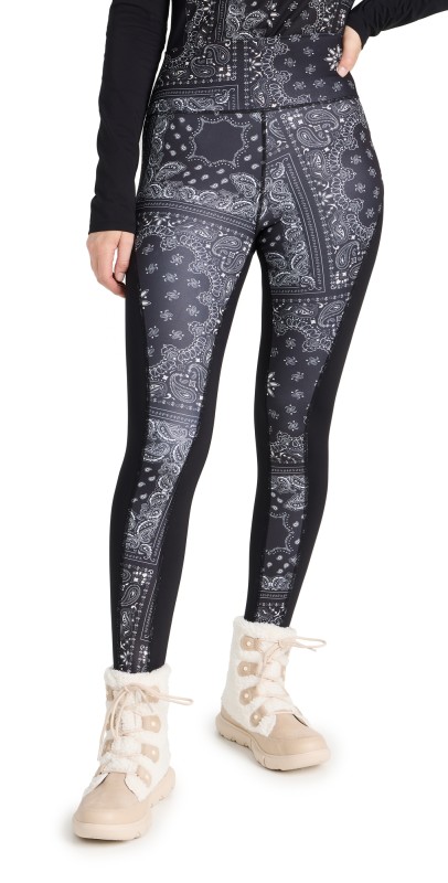 P. E NATION Niseko Snow Leggings Snow Bandana Print Black