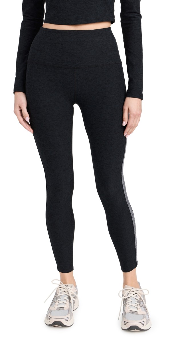 Beyond Yoga Spacedye Shine On Midi Leggings Darkest Night