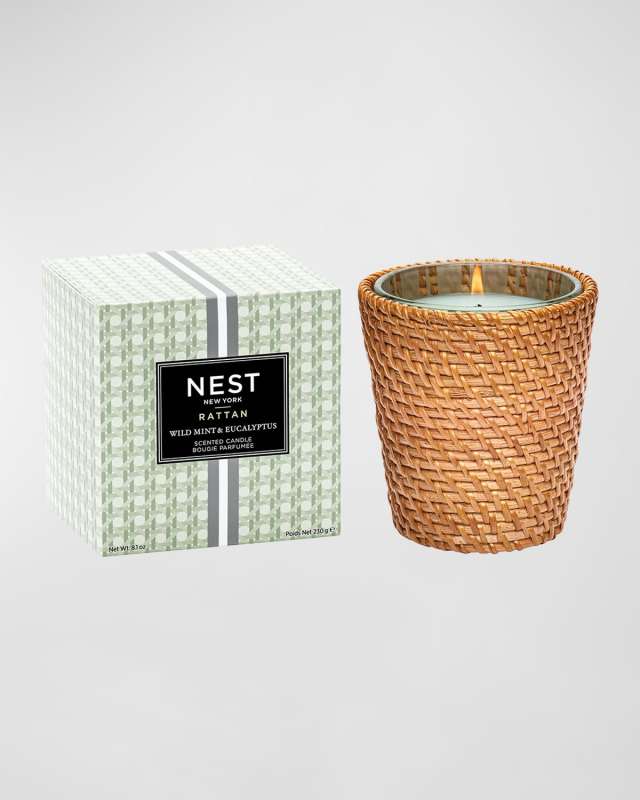 Rattan Wild Mint and Eucalyptus Classic Candle, 8.1 oz.