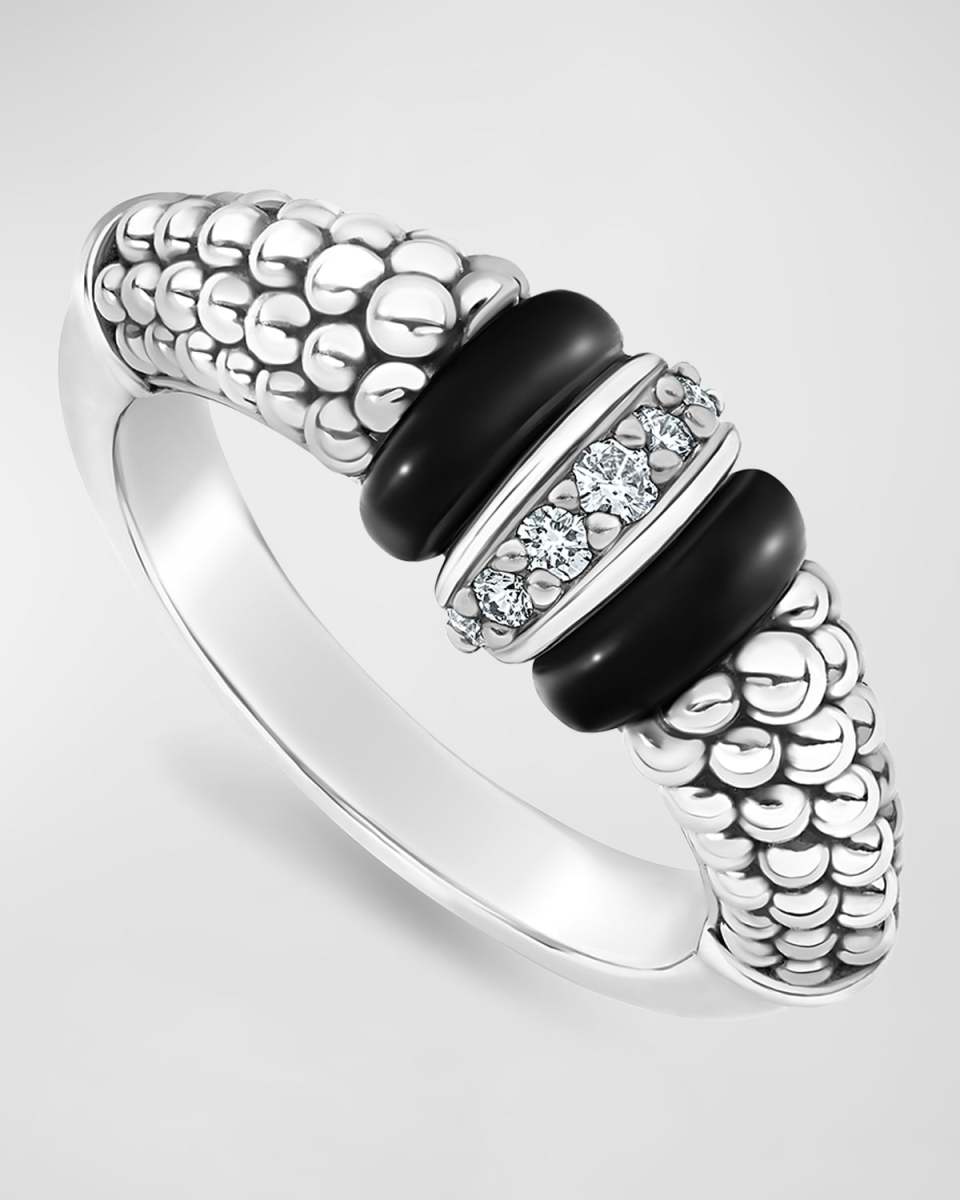 Blue Caviar Small 1-Link Diamond Ring