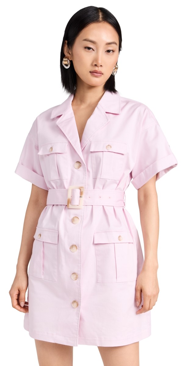 L'AGENCE Everest Safari Shirtdress Lilac Snow