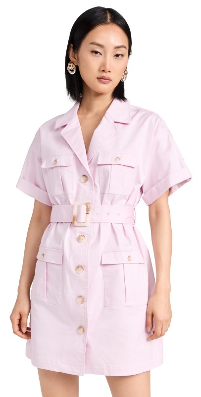 L'AGENCE Everest Safari Shirtdress Lilac Snow