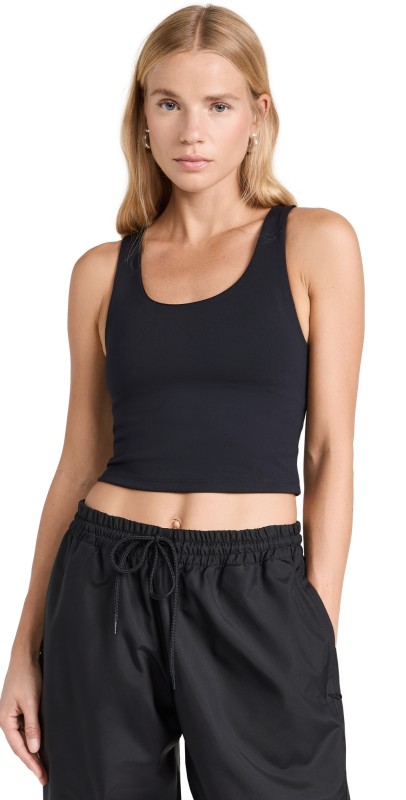 Girlfriend Collective Luxe Bella Scoop Tank Black