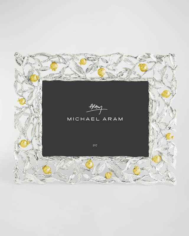 Pomegranate Silver & Gold Picture Frame, 5" x 7"