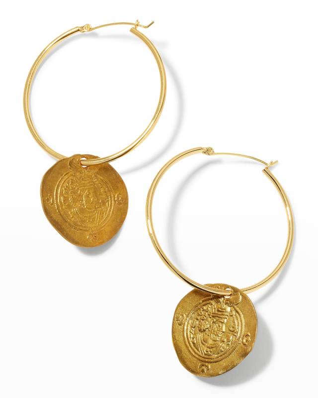 Coin Hoop-Drop Earrings