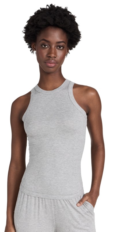 SPRWMN Rib Racer Front Tank Heather Grey
