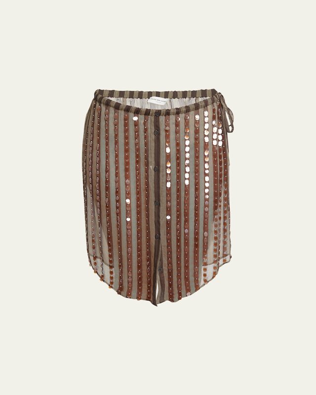 Shirty Embellished Sheer Midi Skirt