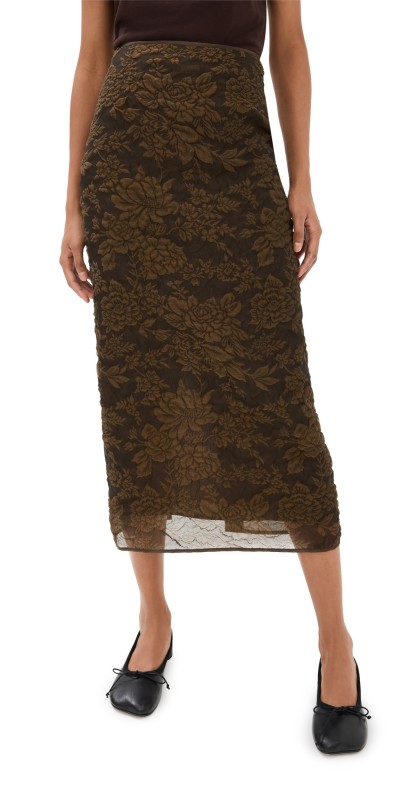 Cecilie Bahnsen Uka Skirt Brown