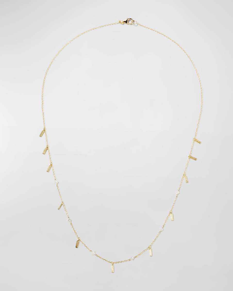 Petite Skyler Dancing Square and Diamond Necklace