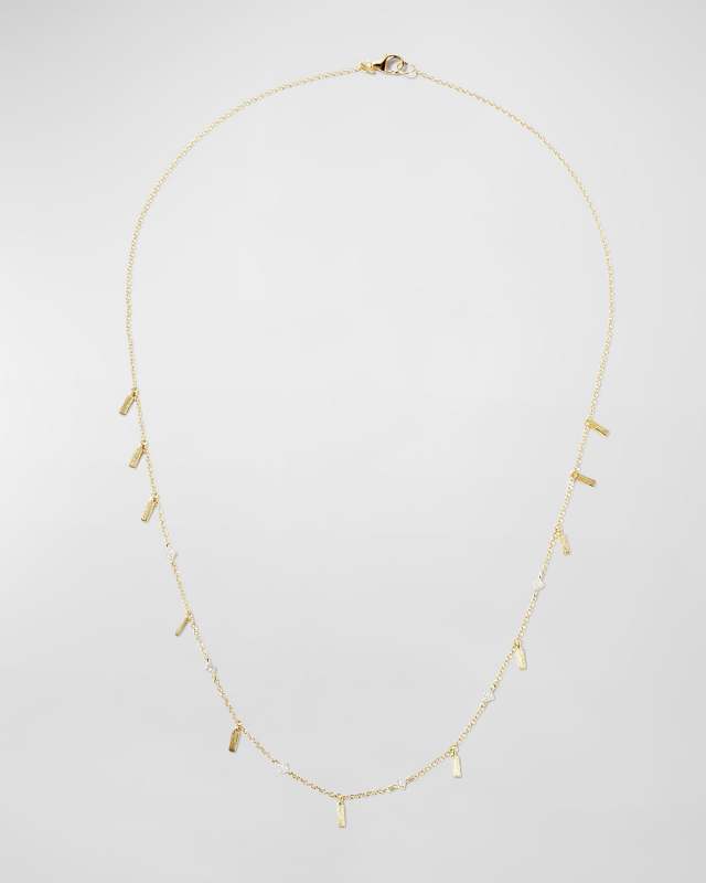 Petite Skyler Dancing Square and Diamond Necklace