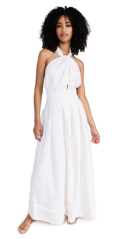 Maylé Vásquez Mercedes Halter Dress White