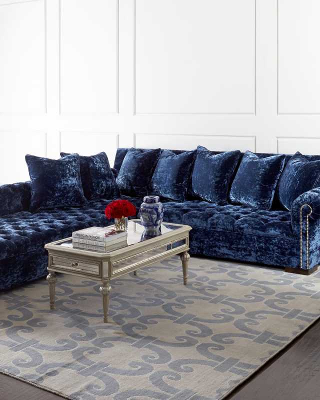 Divine Crushed Velvet Left Chaise Sectional 114"