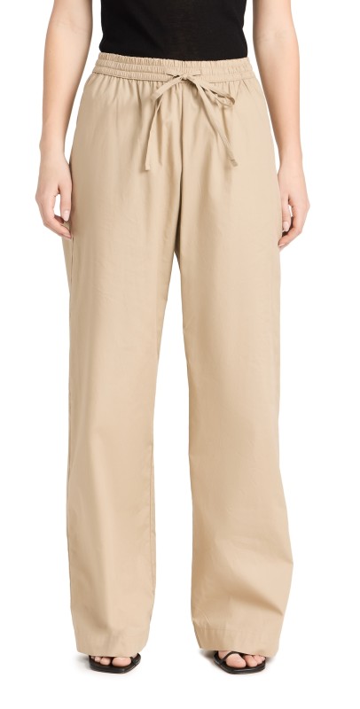 Enza Costa Poplin Resort Pants Tan