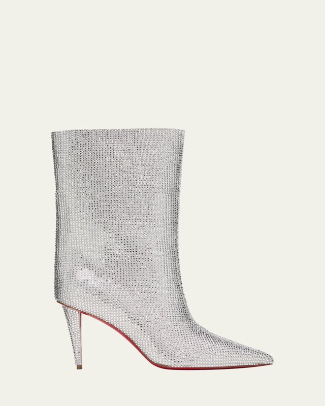 Astrilarge Strass Red Sole Stiletto Booties