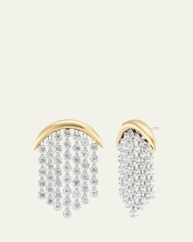 18K Gold Fringe Diamond Earrings