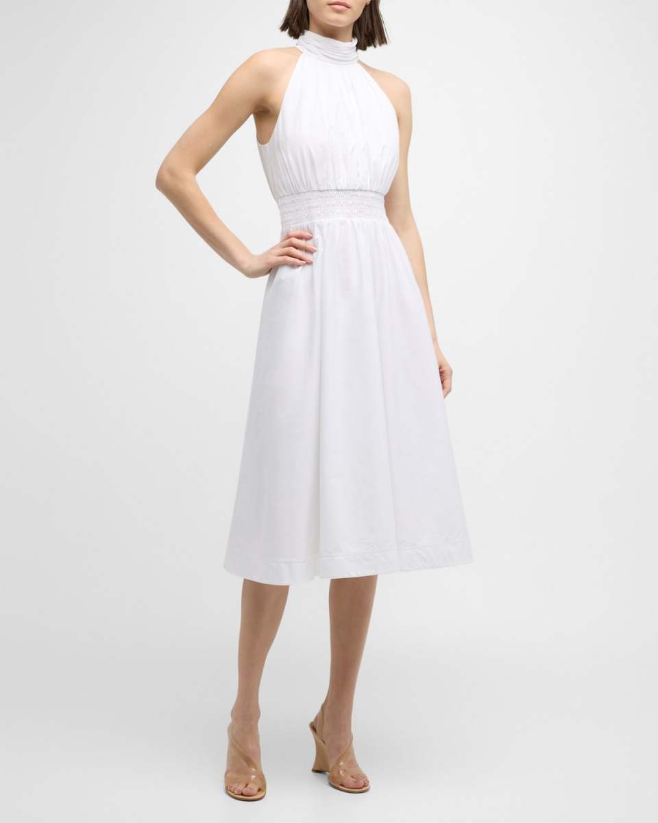 Kinny High-Neck A-Line Midi Dress