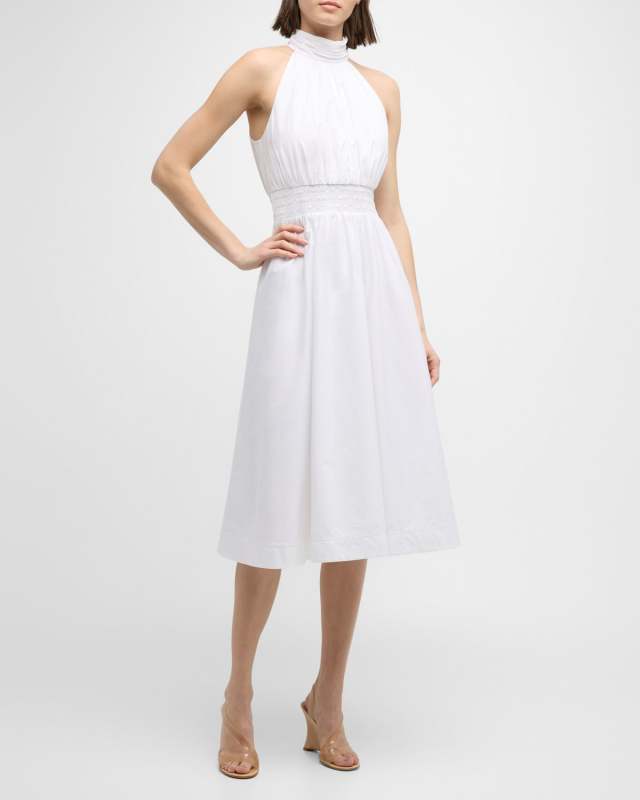 Kinny High-Neck A-Line Midi Dress