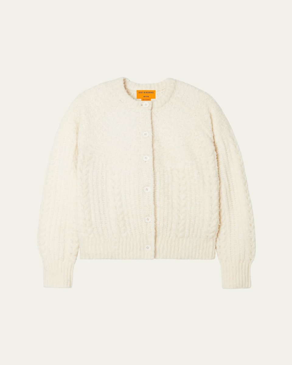 Cloud Wool-Blend Cable Cardigan