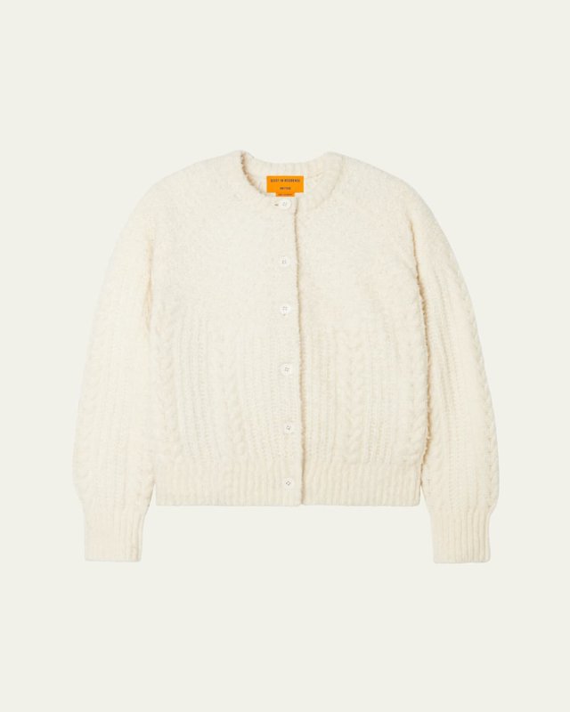 Cloud Wool-Blend Cable Cardigan