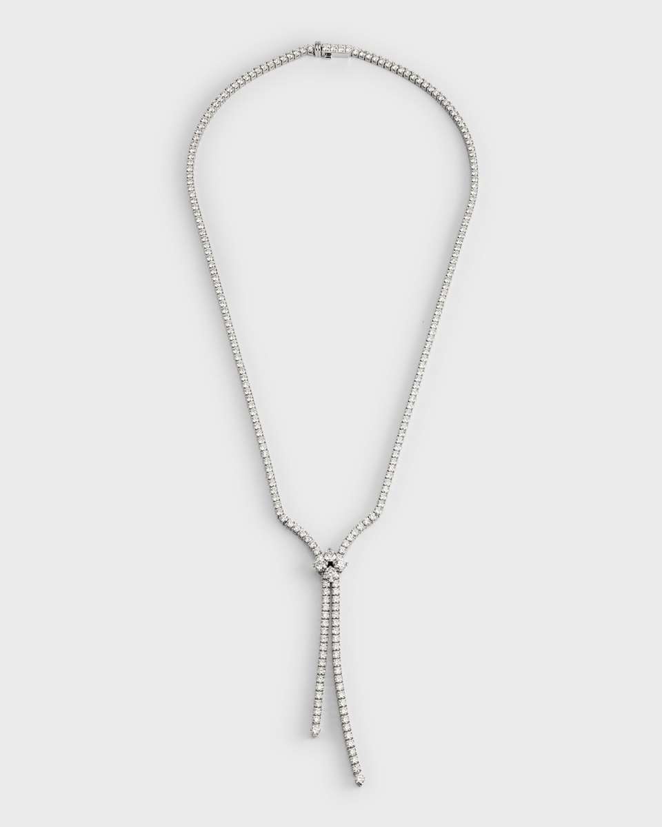 18K White Gold Love In Verona Diamond Lariat Necklace