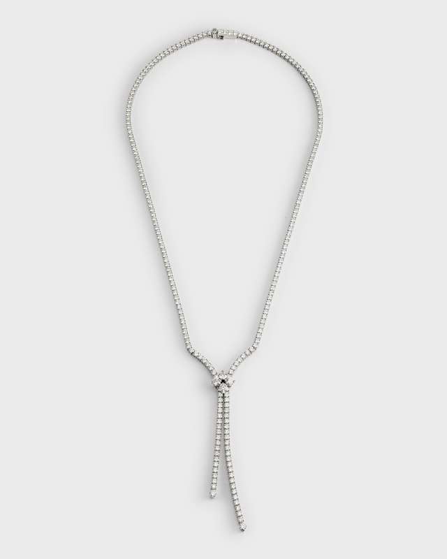 18K White Gold Love In Verona Diamond Lariat Necklace