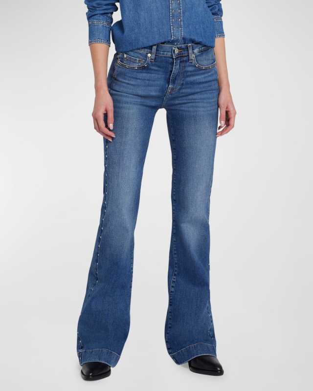 Dojo Stretch Flare Jeans with Studs