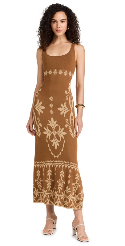 MISA Kalil Dress Brown Flora Santiago