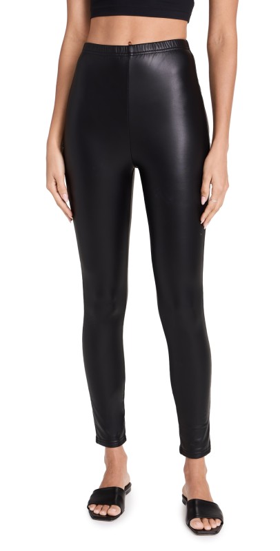 Plush Fleece Lined Liquid Leggings Black