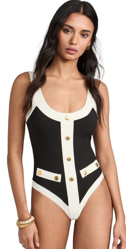CAROLINE CONSTAS Sailor One Piece Black Off White Combo