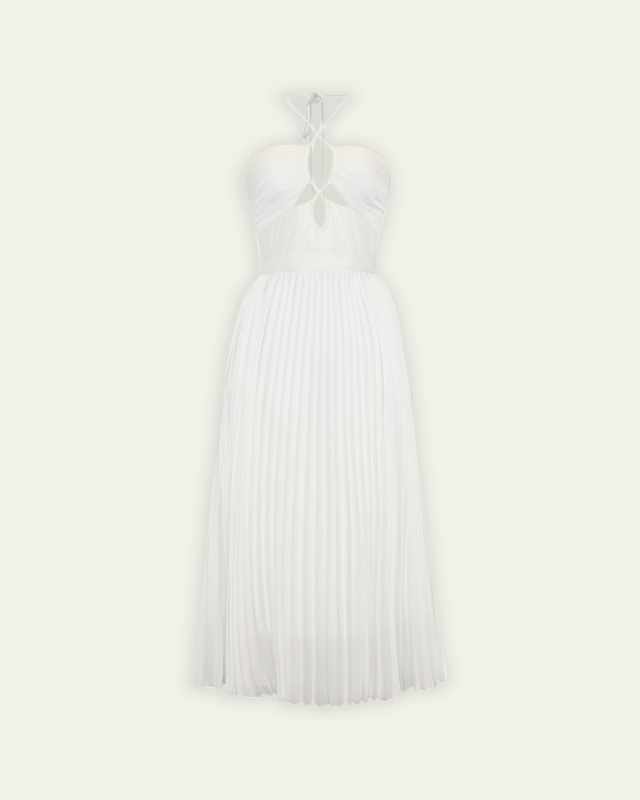 Annita Plisse Cutout Midi Dress