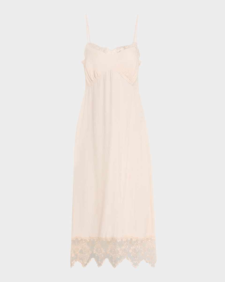Lace-Trim Slip Dress